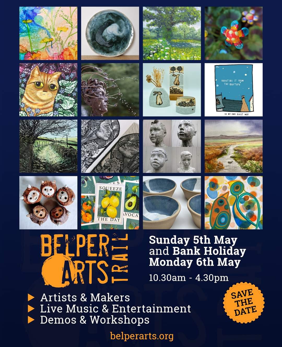 Join us for the 11th Belper Arts Trail on the May Day Bank Holiday weekend.